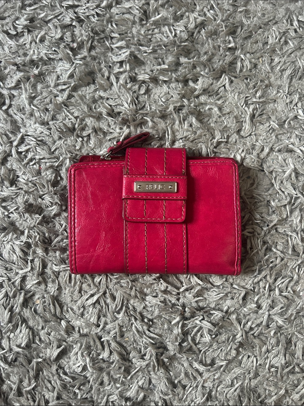 Relic Hot Pink Leather Snap Wallet
